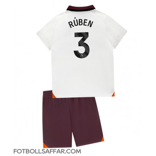 Manchester City Ruben Dias #3 Bortadräkt Barn 2023-24 Kortärmad (+ Korta byxor)